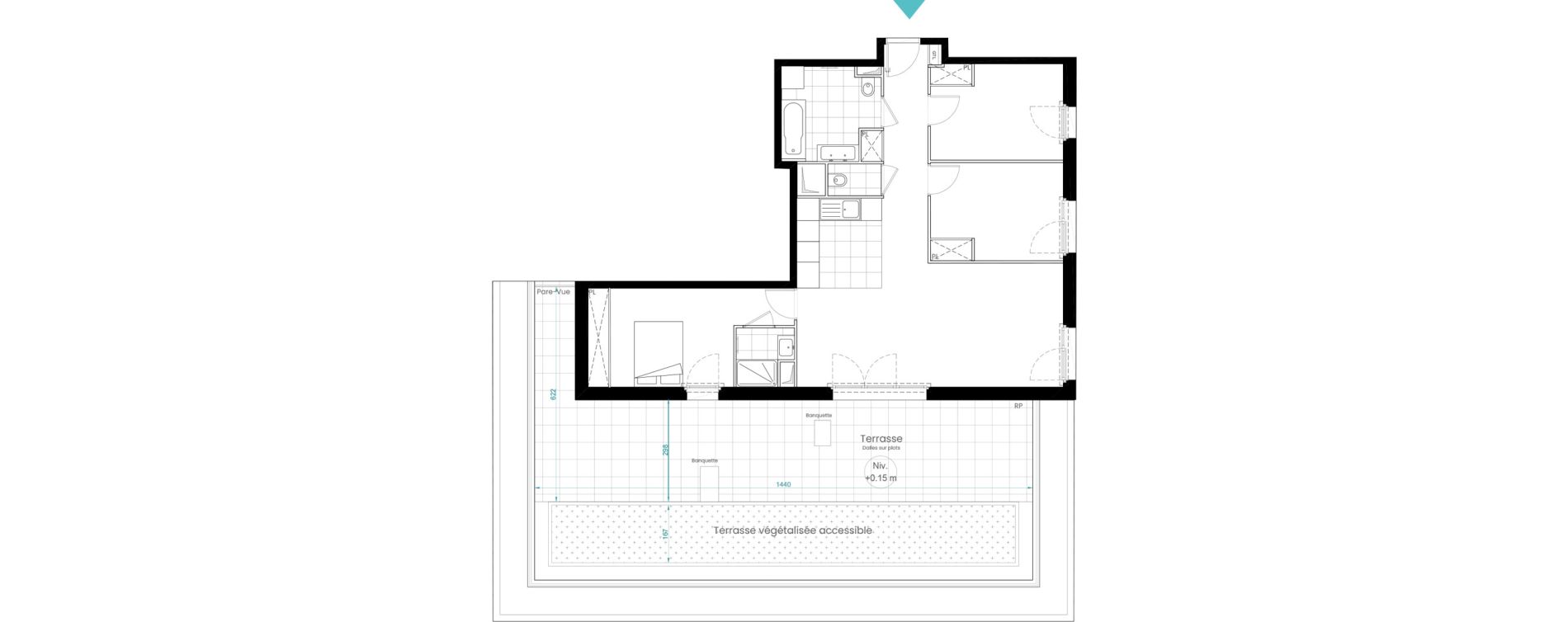 Appartement T4 de 87,55 m2 &agrave; Rueil-Malmaison Les coteaux - centre