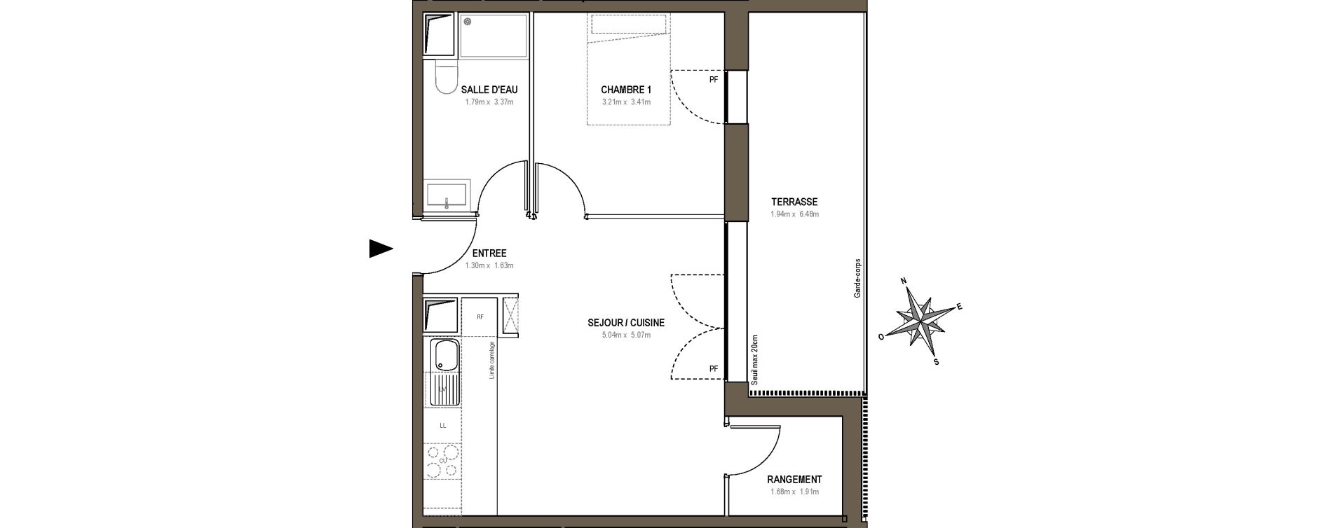 Appartement T2 de 44,31 m2 &agrave; Rueil-Malmaison L'arsenal