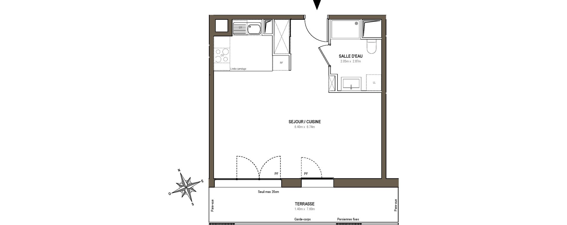 Appartement T1 de 40,96 m2 &agrave; Rueil-Malmaison L'arsenal