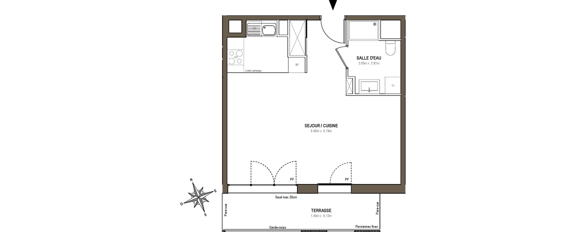 Appartement T1 de 40,96 m2 &agrave; Rueil-Malmaison L'arsenal