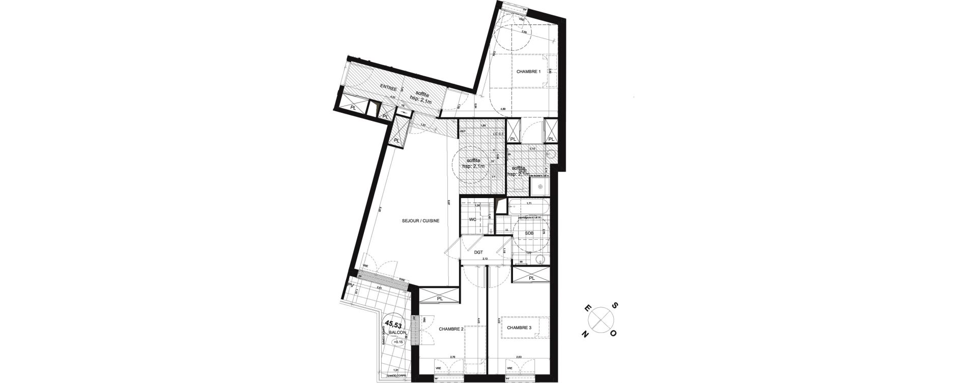 Appartement T4 de 88,14 m2 &agrave; Rueil-Malmaison Plaine - gare