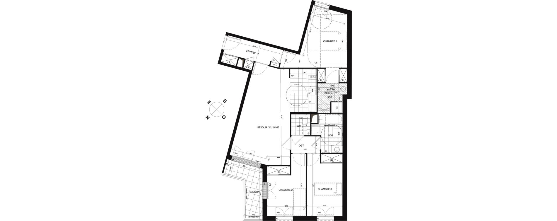 Appartement T4 de 88,15 m2 &agrave; Rueil-Malmaison Plaine - gare