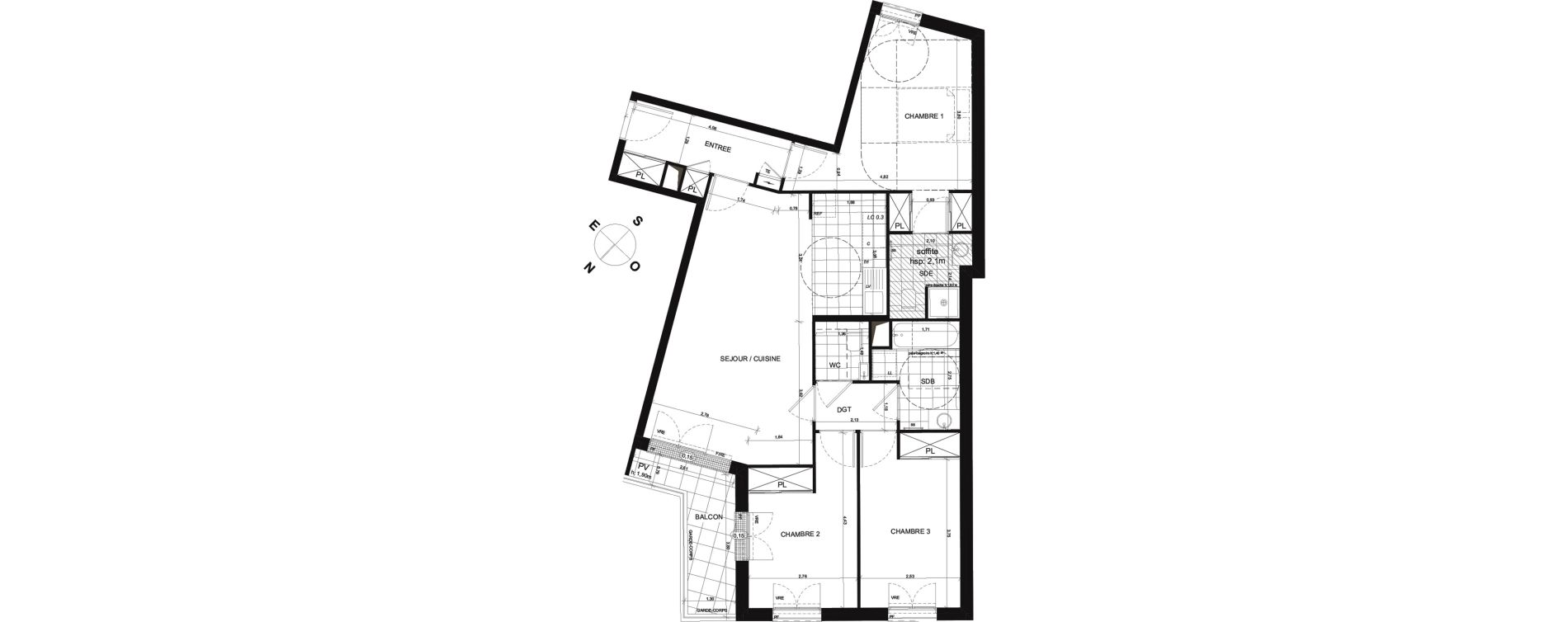 Appartement T4 de 88,15 m2 &agrave; Rueil-Malmaison Plaine - gare