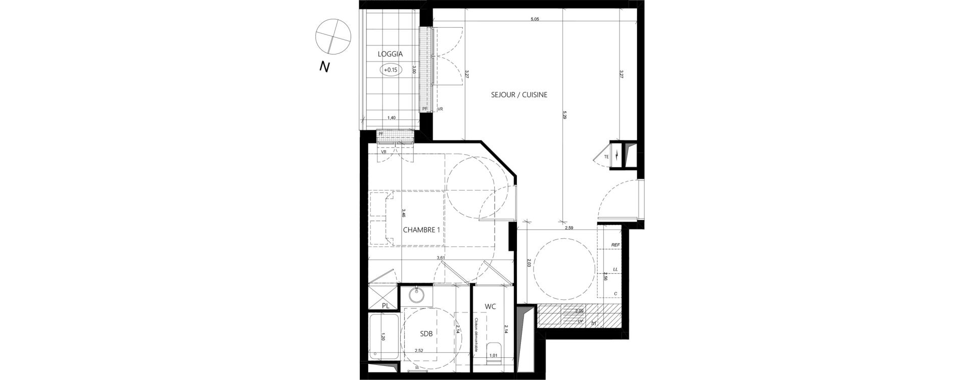 Appartement T2 de 48,51 m2 &agrave; Rueil-Malmaison Plaine - gare
