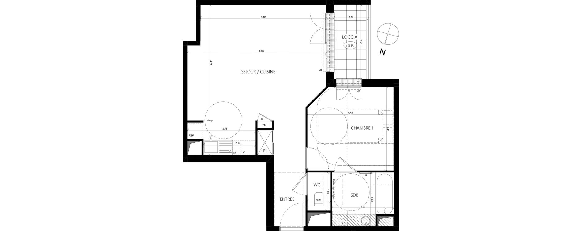 Appartement T2 de 52,51 m2 &agrave; Rueil-Malmaison Plaine - gare
