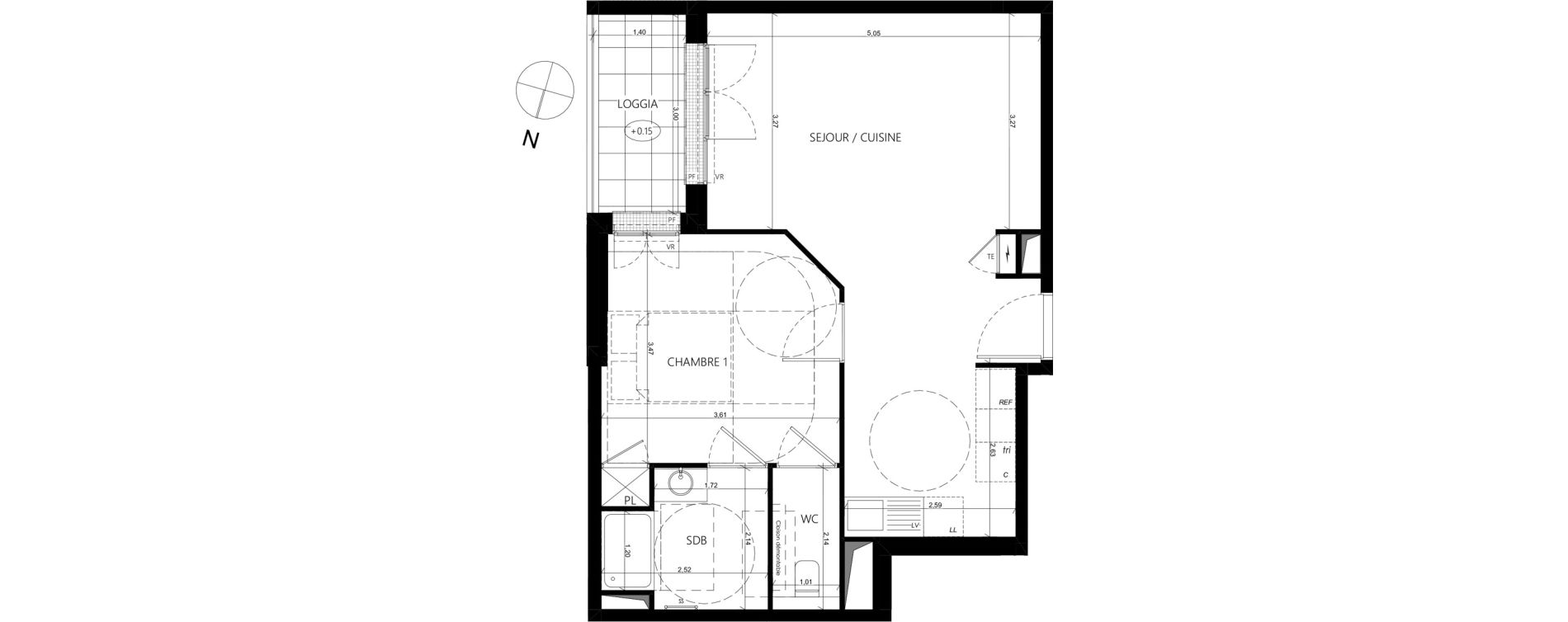 Appartement T2 de 48,96 m2 &agrave; Rueil-Malmaison Plaine - gare