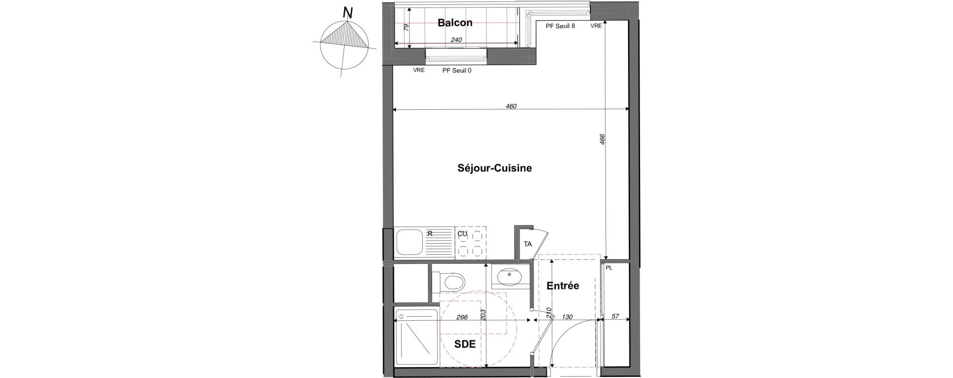 Appartement T1 de 27,44 m2 &agrave; Rueil-Malmaison Plaine - gare