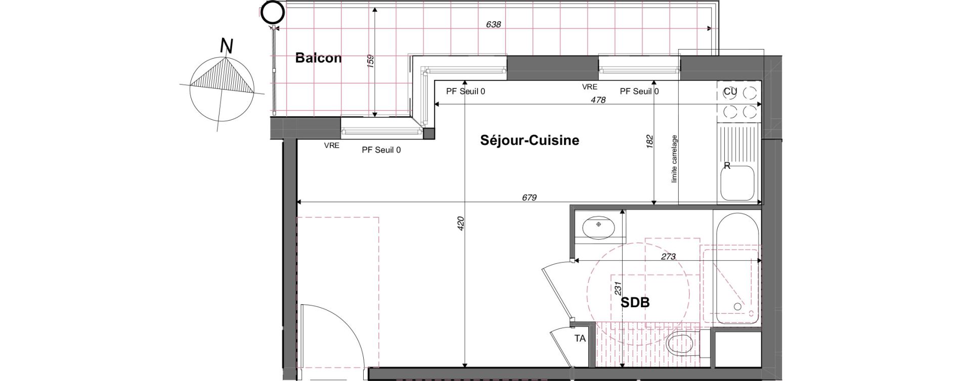 Appartement T1 de 25,81 m2 &agrave; Rueil-Malmaison Plaine - gare