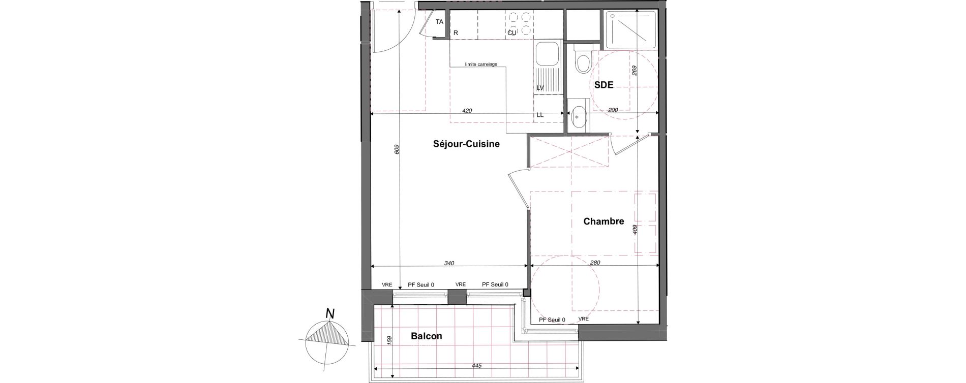 Appartement T2 de 38,86 m2 &agrave; Rueil-Malmaison Plaine - gare