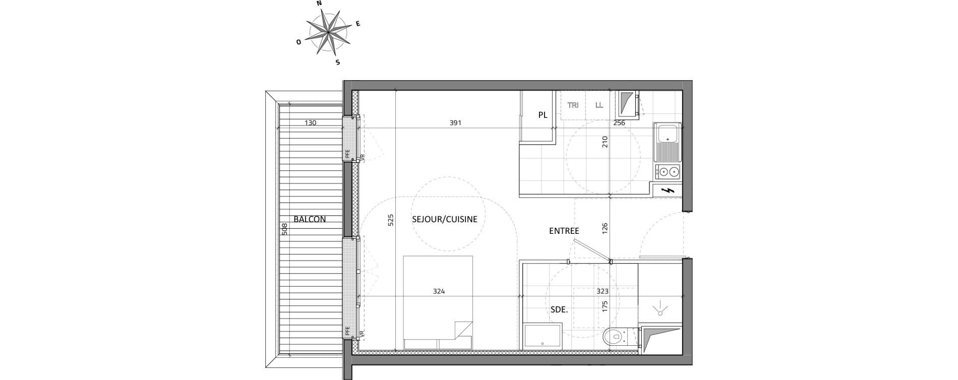 Appartement T1 de 32,69 m2 &agrave; Rueil-Malmaison Buzenval