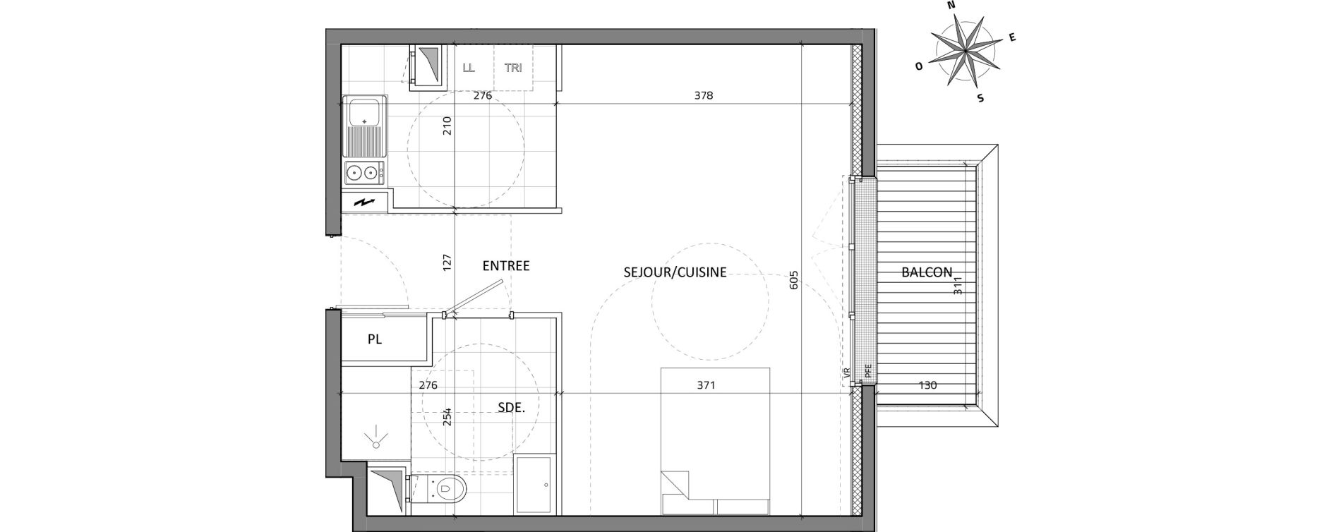 Appartement T1 de 37,81 m2 &agrave; Rueil-Malmaison Buzenval