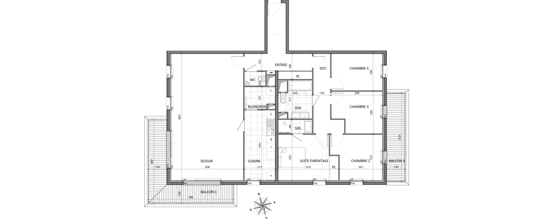 Appartement T5 de 130,39 m2 &agrave; Rueil-Malmaison Buzenval