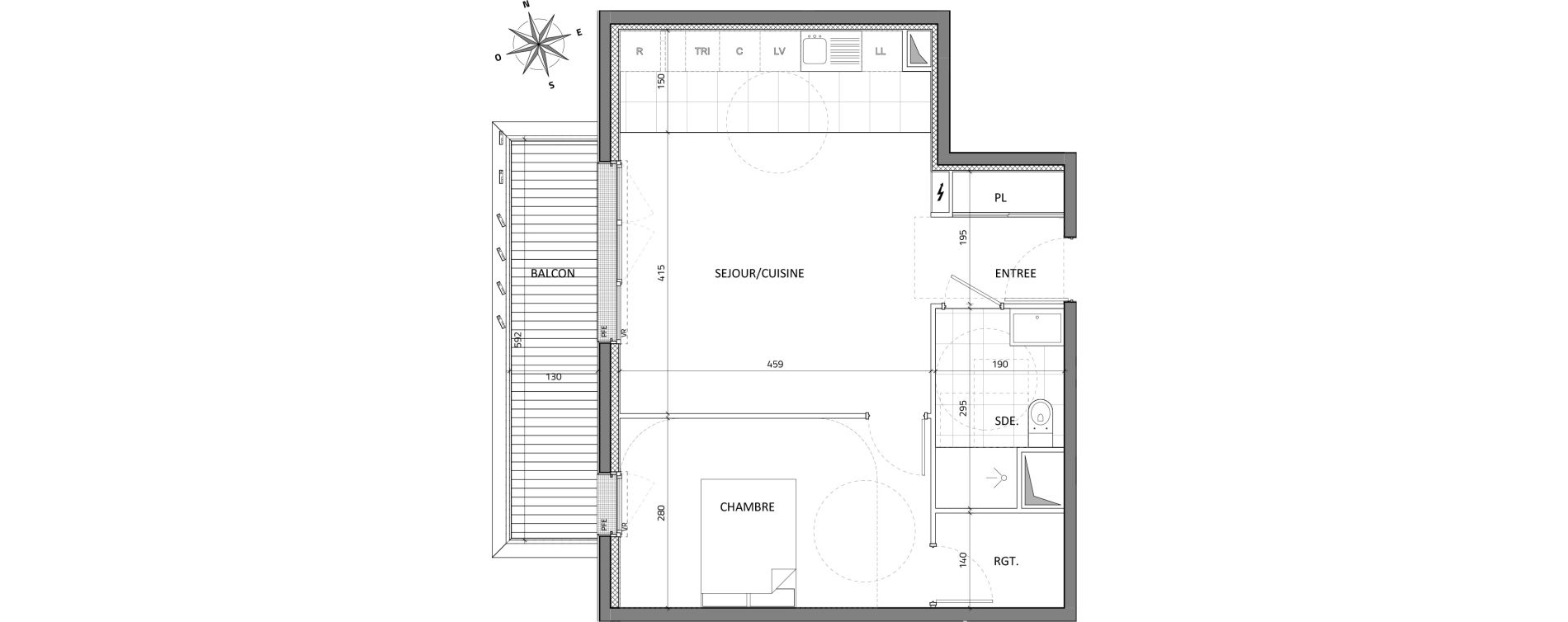 Appartement T2 de 49,80 m2 &agrave; Rueil-Malmaison Buzenval
