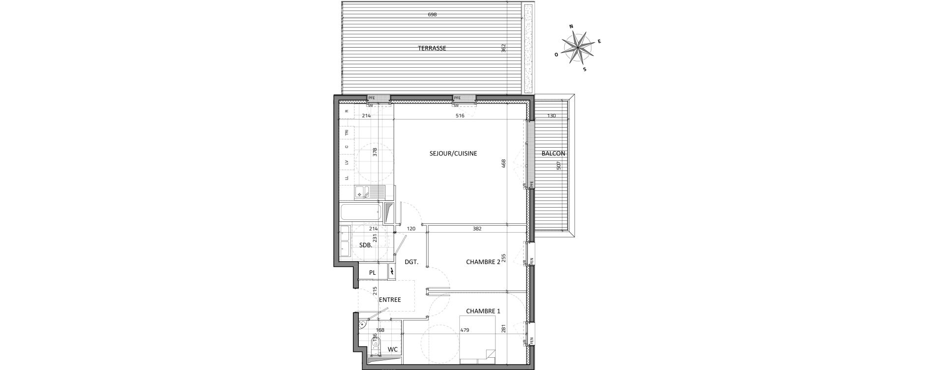 Appartement T3 de 68,28 m2 &agrave; Rueil-Malmaison Buzenval