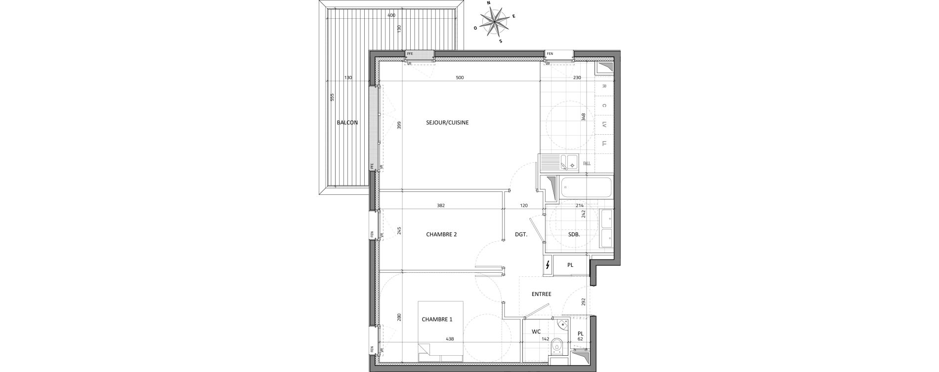 Appartement T3 de 62,90 m2 &agrave; Rueil-Malmaison Buzenval