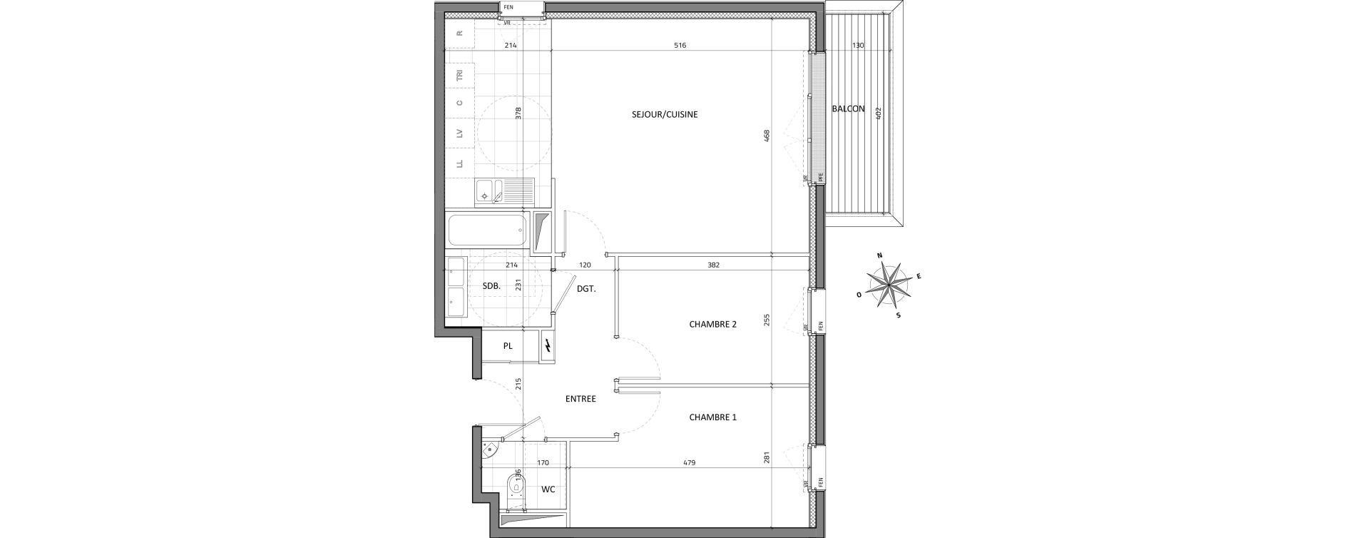 Appartement T3 de 68,34 m2 &agrave; Rueil-Malmaison Buzenval