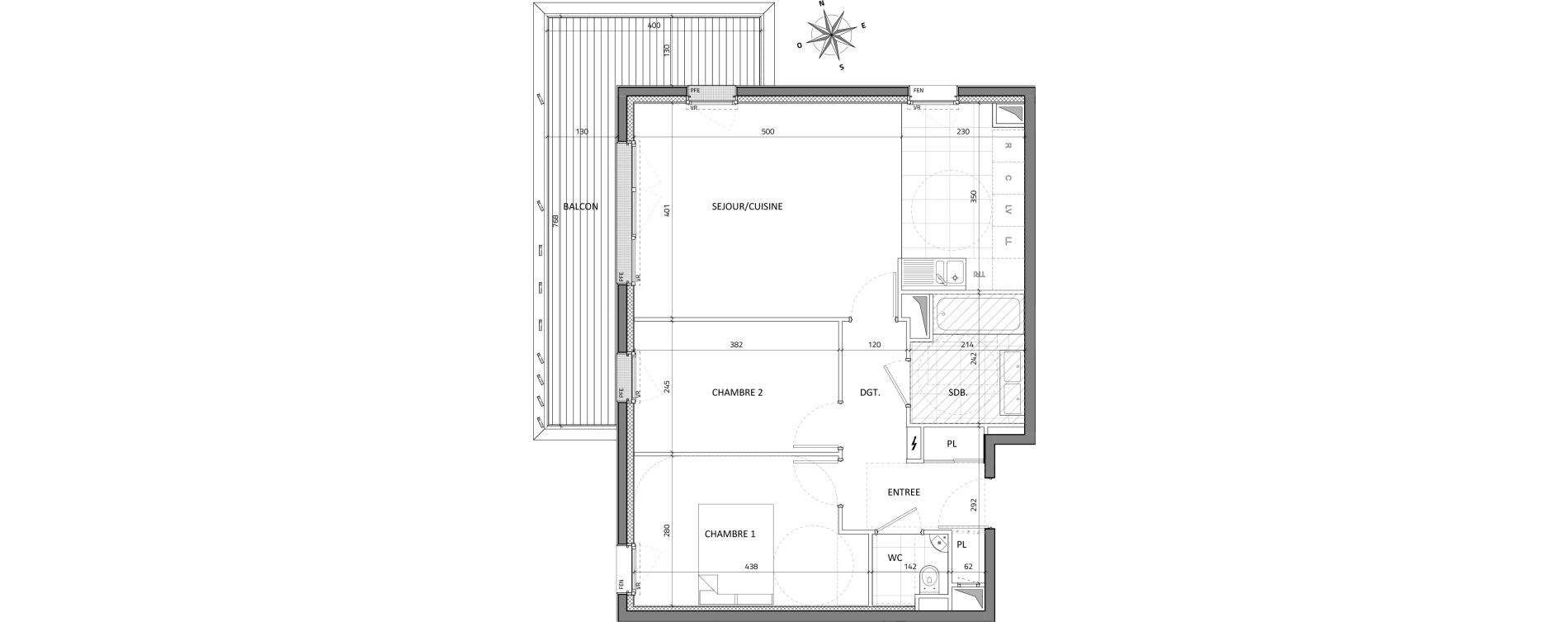 Appartement T3 de 63,04 m2 &agrave; Rueil-Malmaison Buzenval