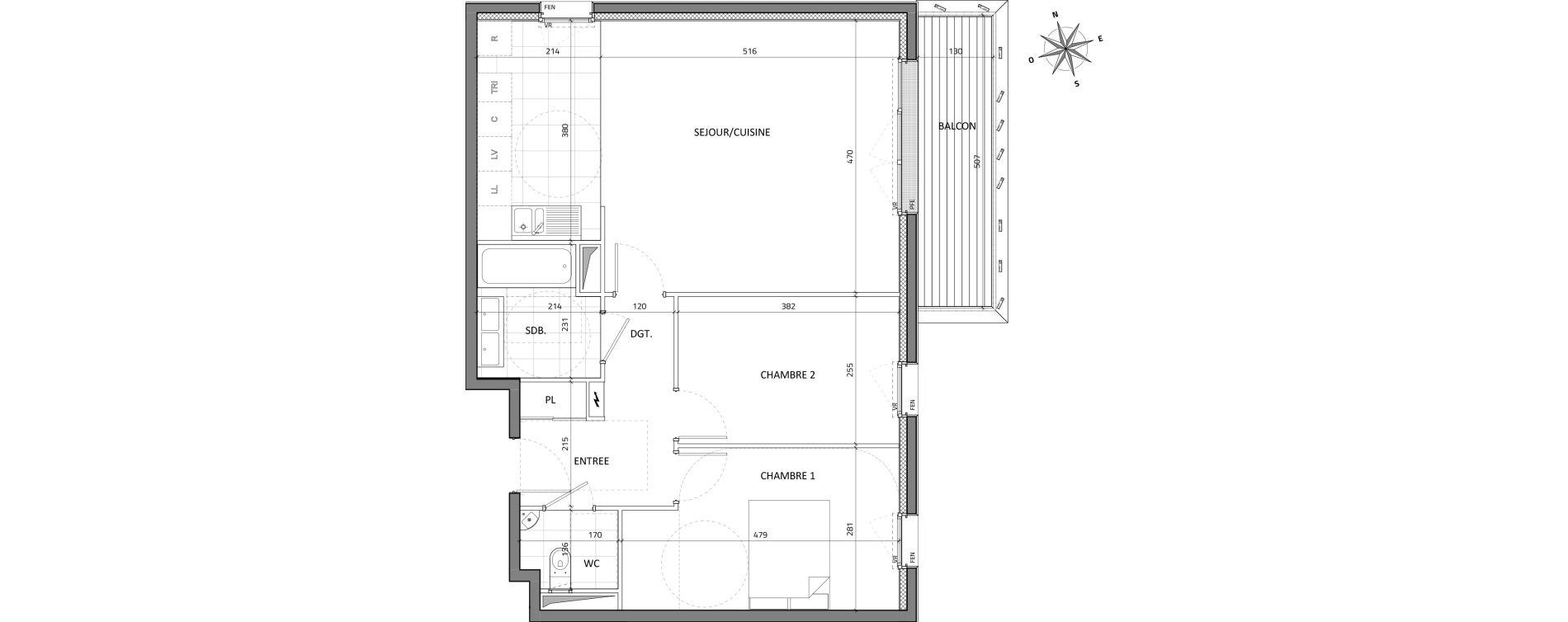 Appartement T3 de 68,49 m2 &agrave; Rueil-Malmaison Buzenval