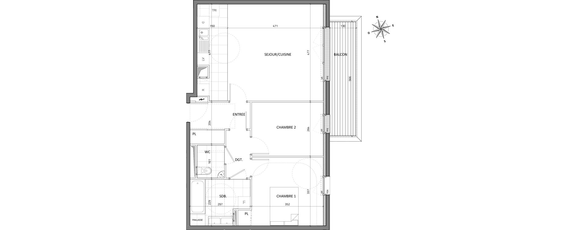 Appartement T3 de 66,96 m2 &agrave; Rueil-Malmaison Buzenval