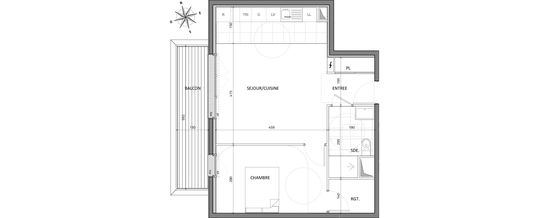 Appartement T2 de 49,80 m2 &agrave; Rueil-Malmaison Buzenval