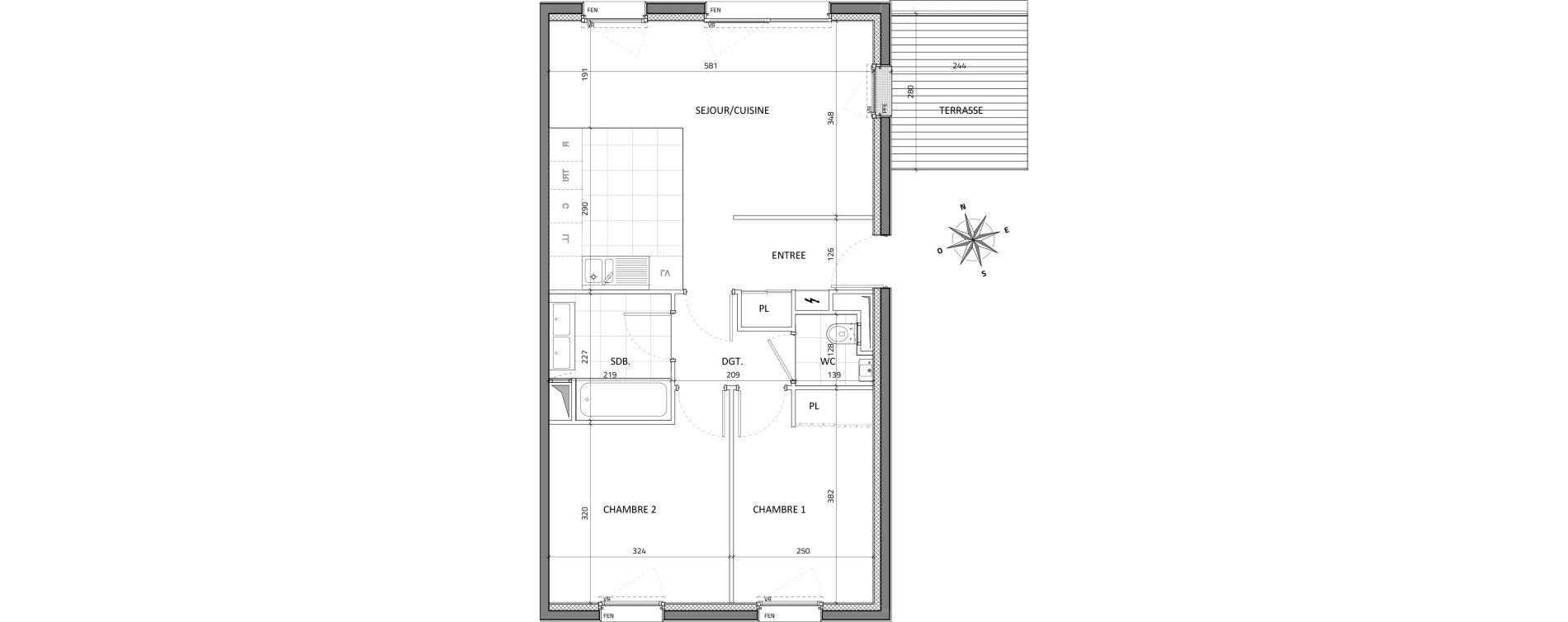 Appartement T3 de 57,83 m2 &agrave; Rueil-Malmaison Buzenval