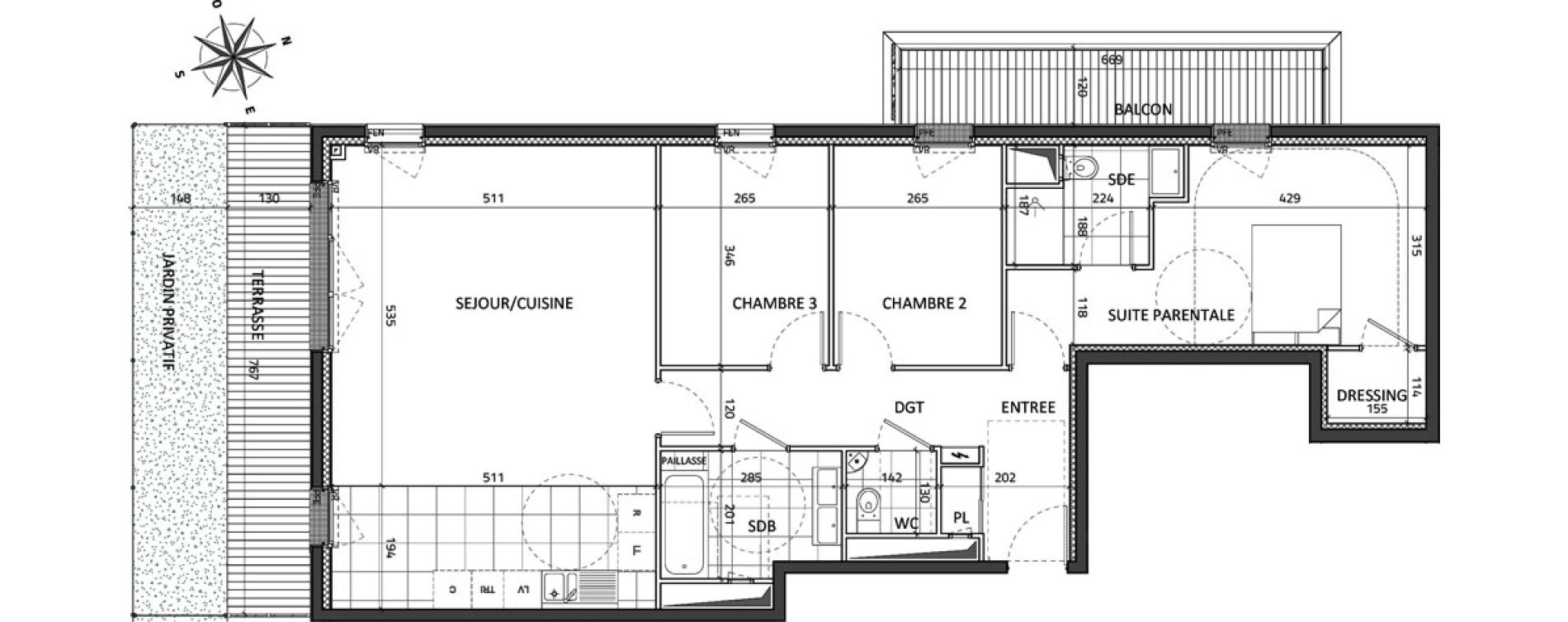 Appartement T4 de 95,55 m2 &agrave; Rueil-Malmaison Buzenval