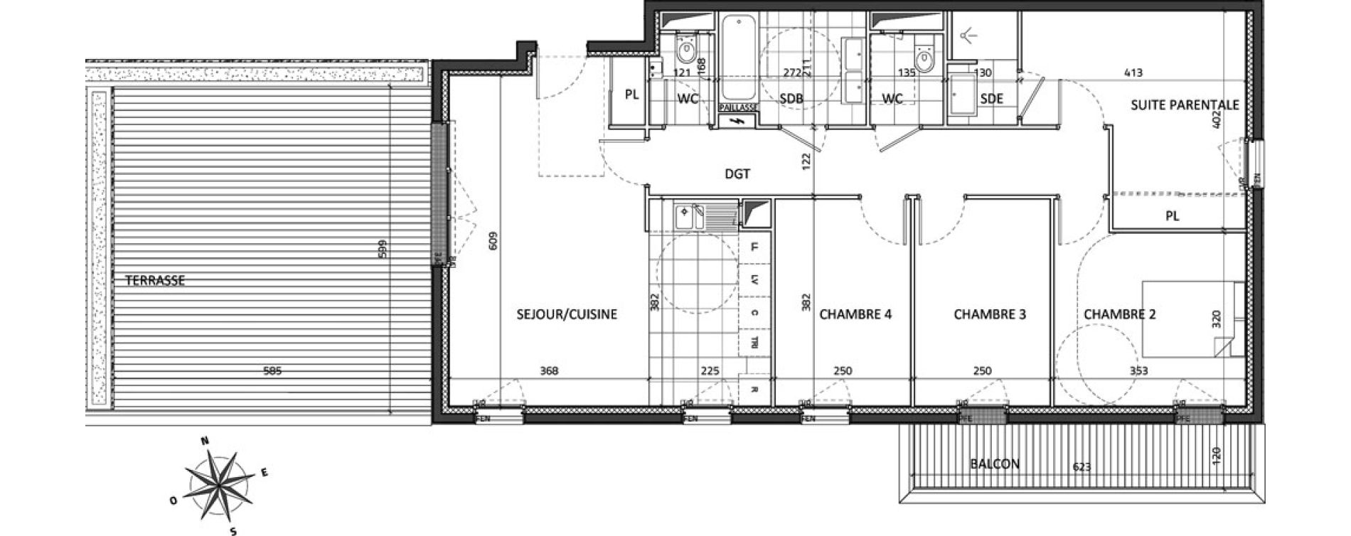 Appartement T5 de 98,26 m2 &agrave; Rueil-Malmaison Buzenval