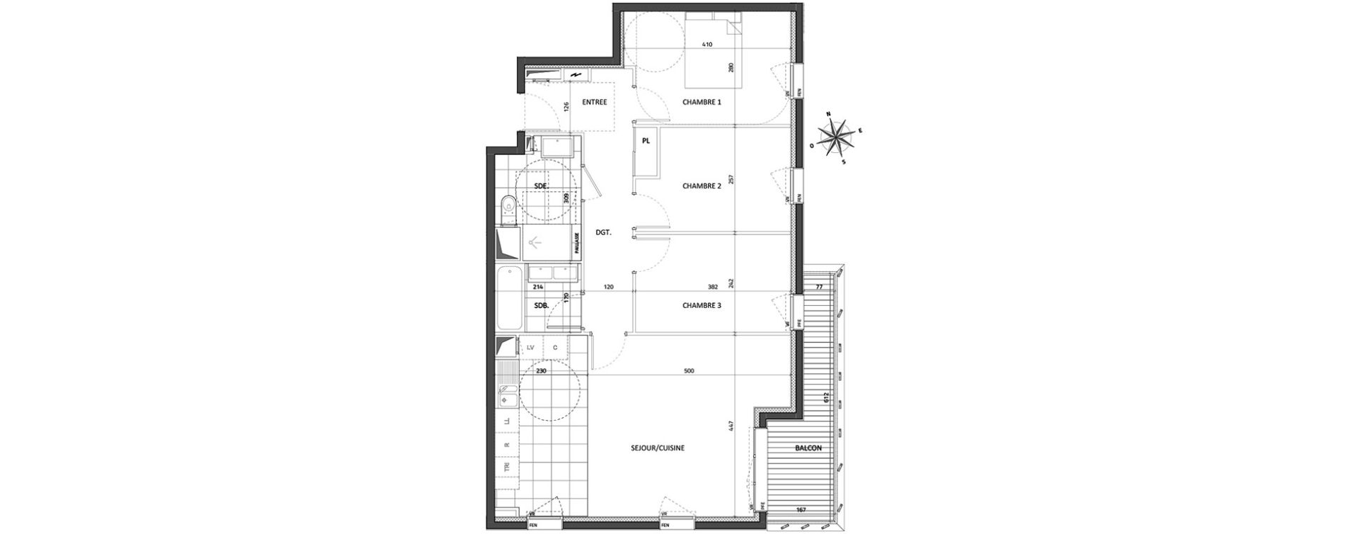 Appartement T4 de 78,59 m2 &agrave; Rueil-Malmaison Buzenval