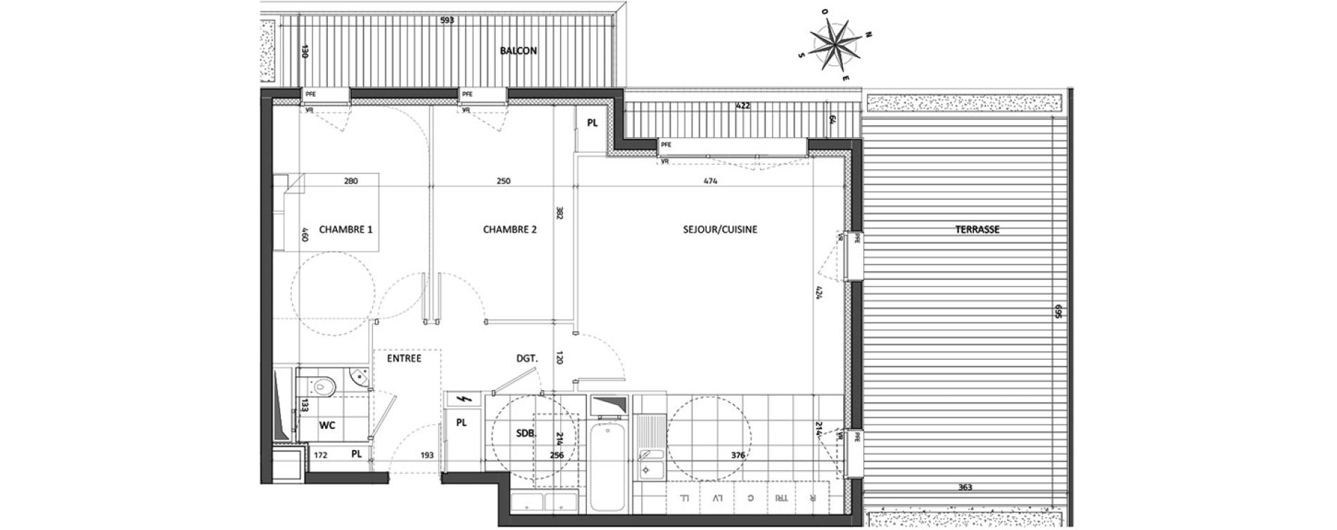 Appartement T3 de 64,07 m2 &agrave; Rueil-Malmaison Buzenval