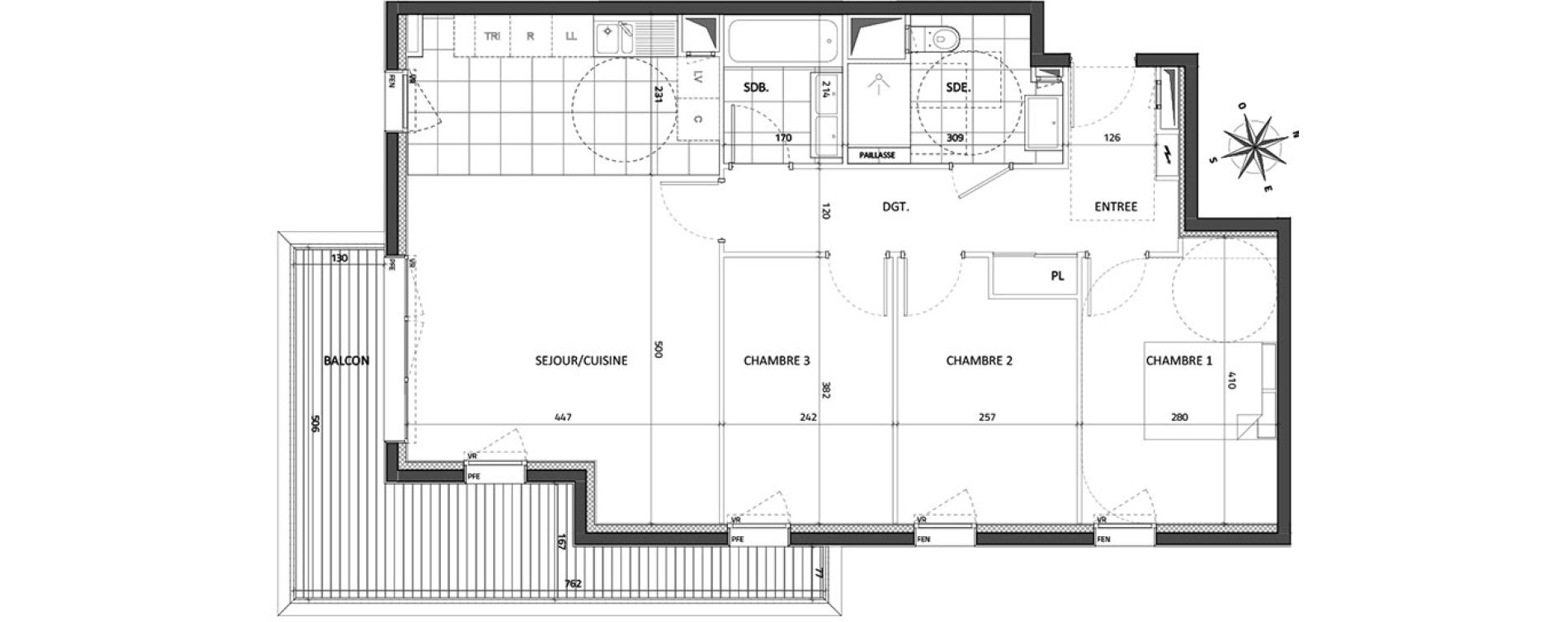 Appartement T4 de 78,70 m2 &agrave; Rueil-Malmaison Buzenval