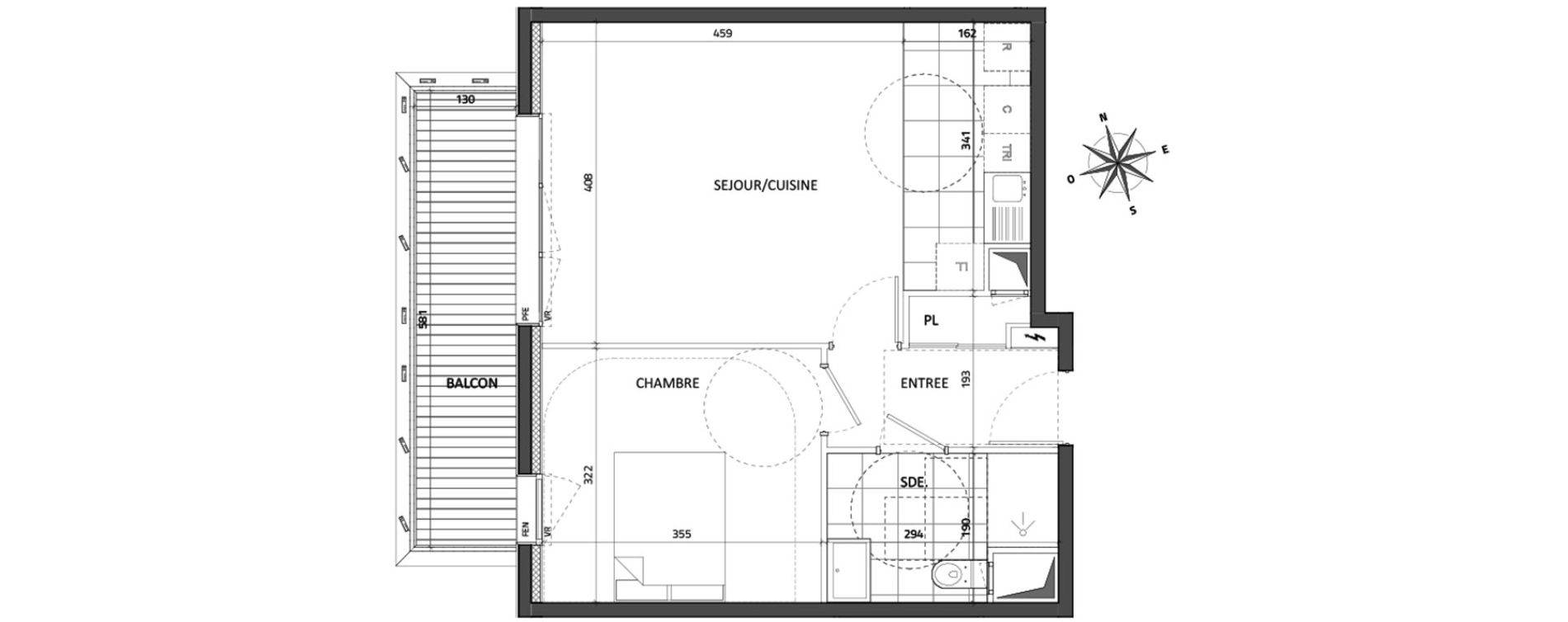 Appartement T2 de 44,95 m2 &agrave; Rueil-Malmaison Buzenval