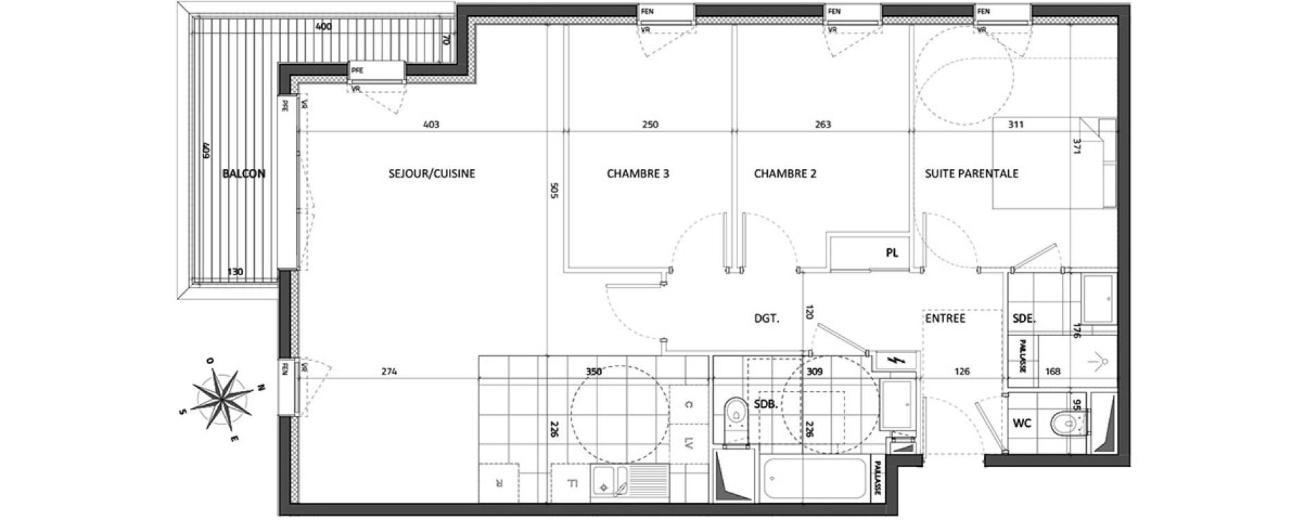 Appartement T4 de 82,42 m2 &agrave; Rueil-Malmaison Buzenval
