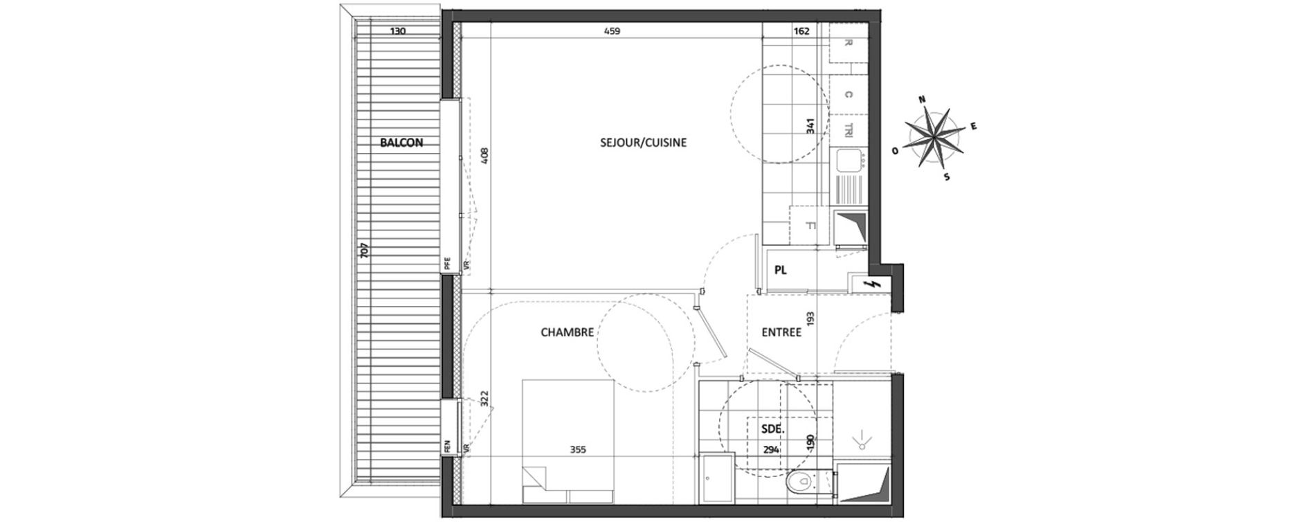 Appartement T2 de 44,95 m2 &agrave; Rueil-Malmaison Buzenval