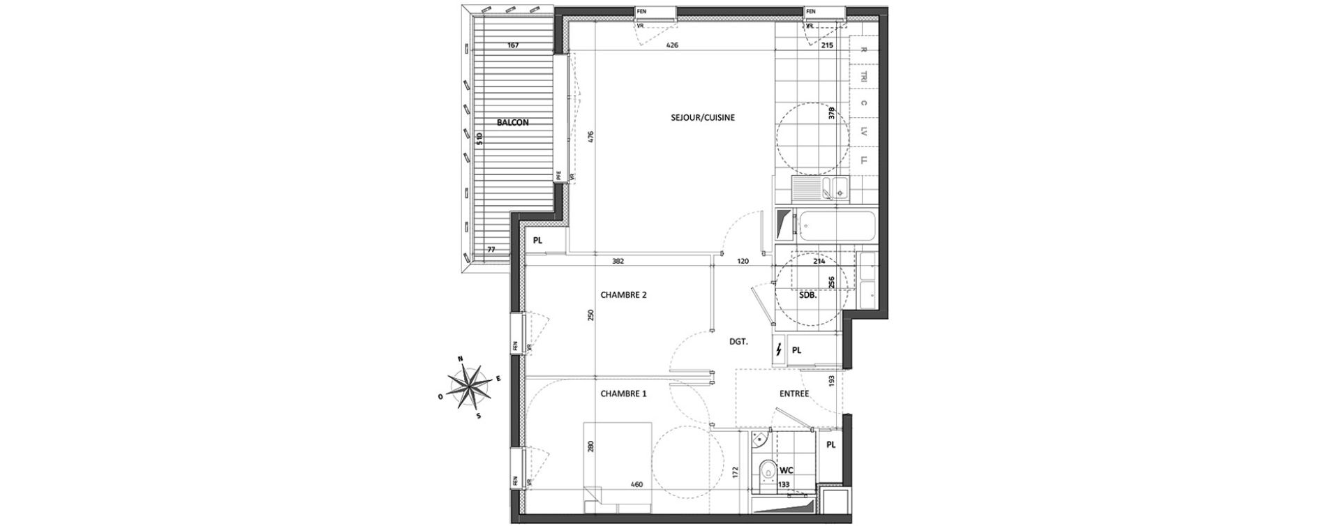 Appartement T3 de 64,41 m2 &agrave; Rueil-Malmaison Buzenval