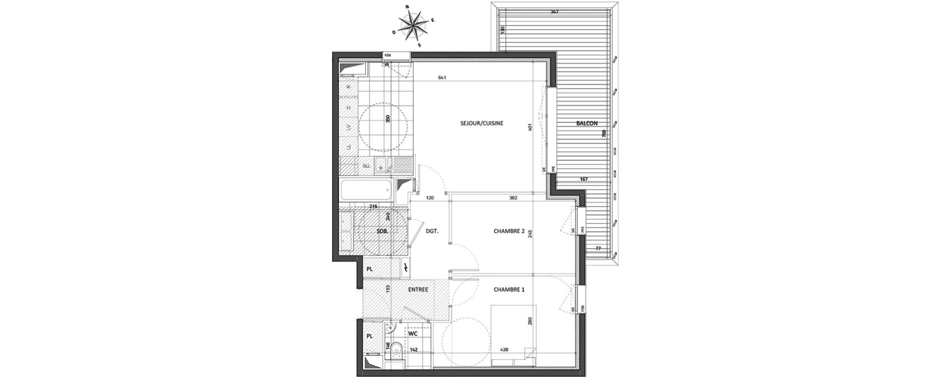 Appartement T3 de 59,27 m2 &agrave; Rueil-Malmaison Buzenval