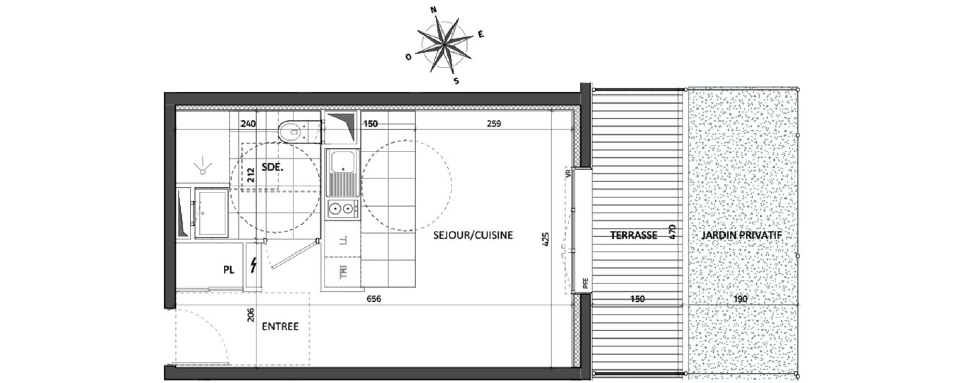 Appartement T1 de 26,49 m2 &agrave; Rueil-Malmaison Buzenval