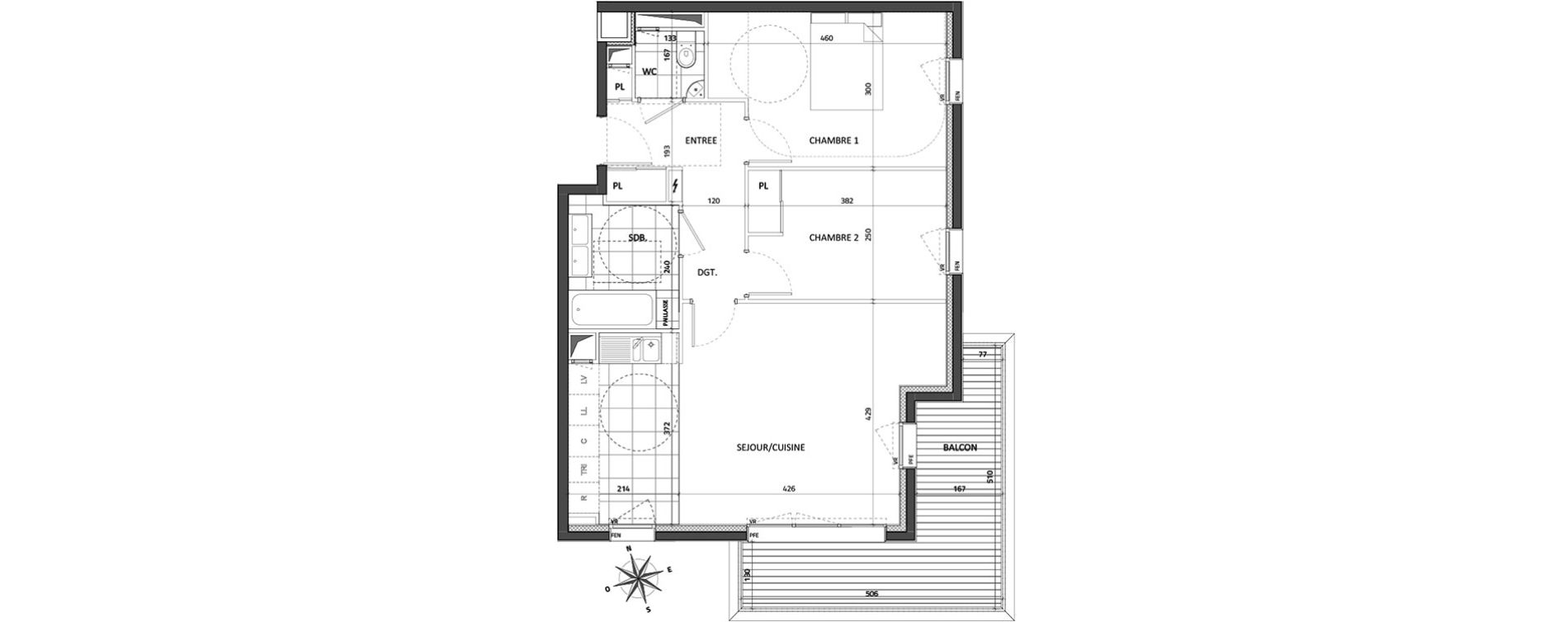 Appartement T3 de 63,91 m2 &agrave; Rueil-Malmaison Buzenval