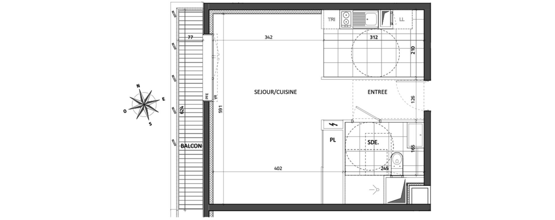 Appartement T1 de 36,91 m2 &agrave; Rueil-Malmaison Buzenval