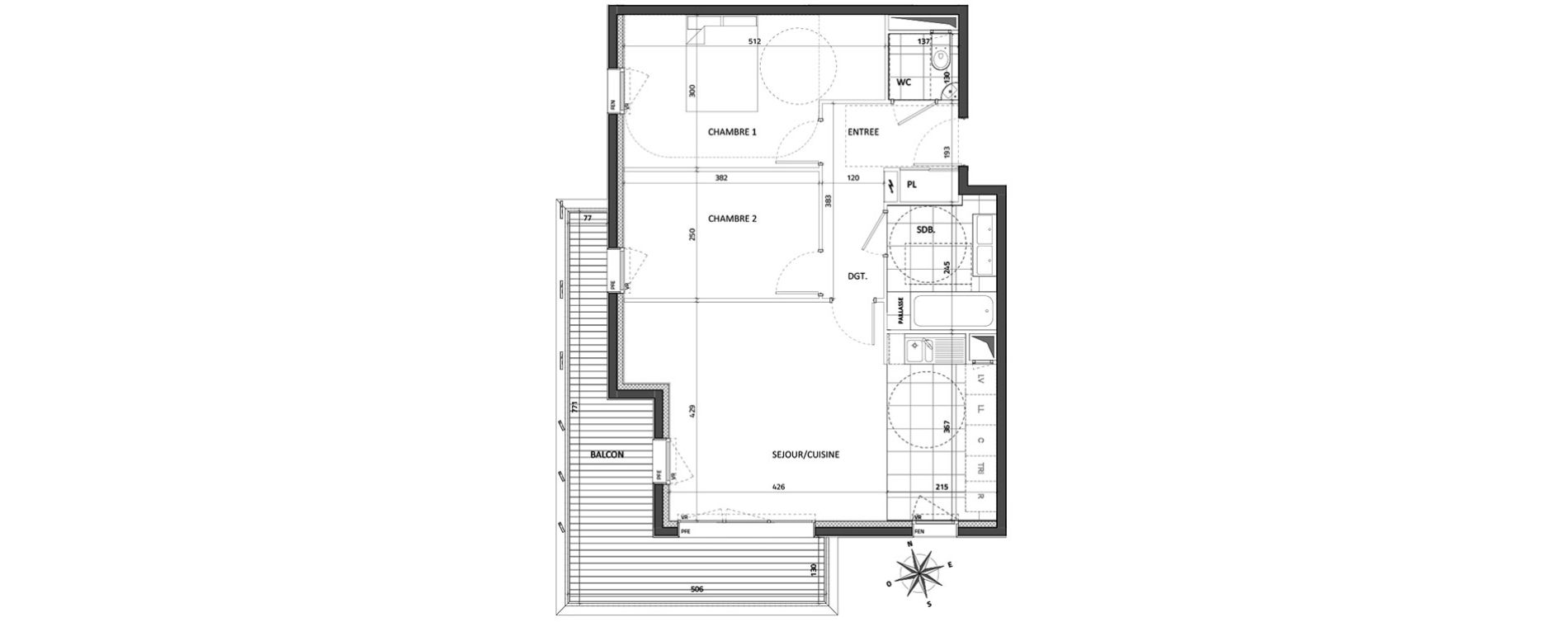 Appartement T3 de 64,79 m2 &agrave; Rueil-Malmaison Buzenval