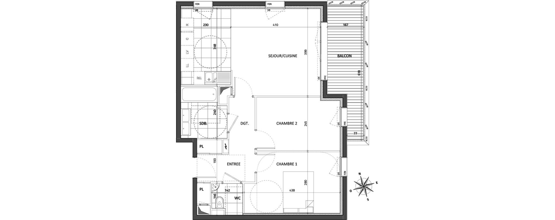 Appartement T3 de 59,49 m2 &agrave; Rueil-Malmaison Buzenval