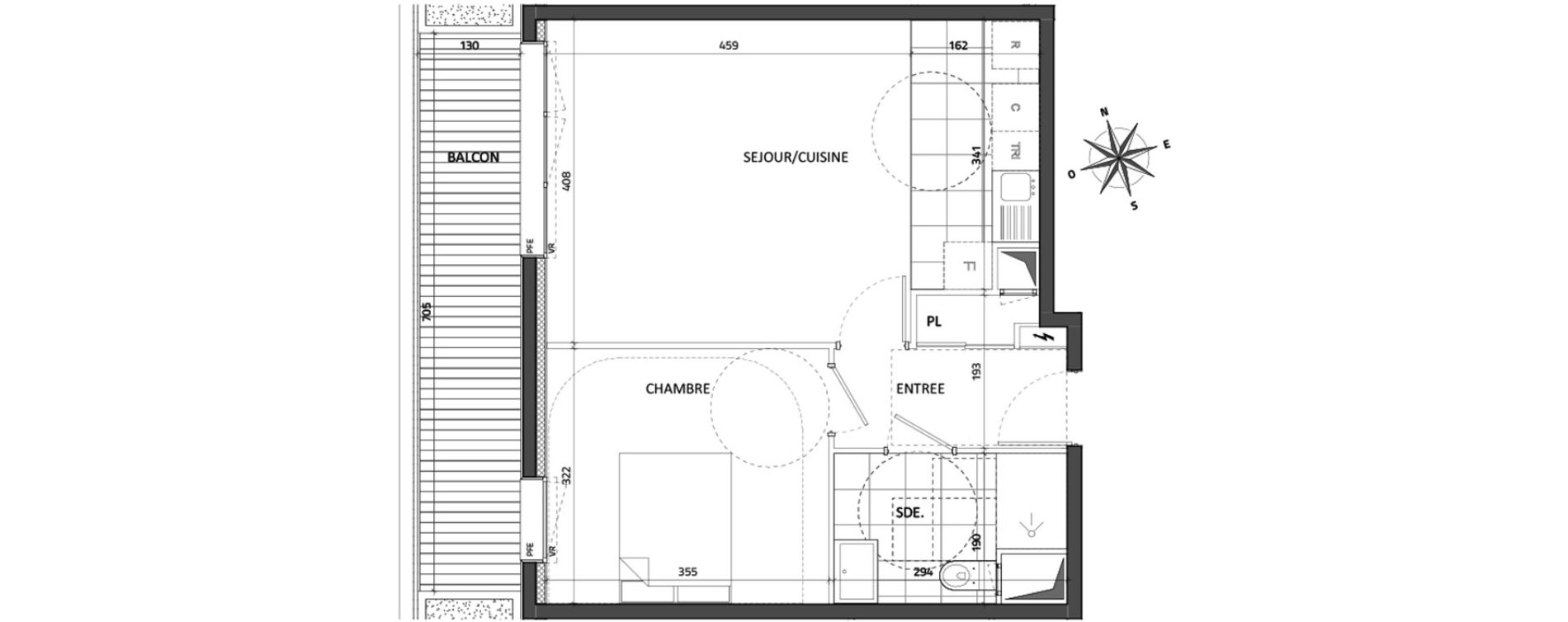 Appartement T2 de 44,95 m2 &agrave; Rueil-Malmaison Buzenval
