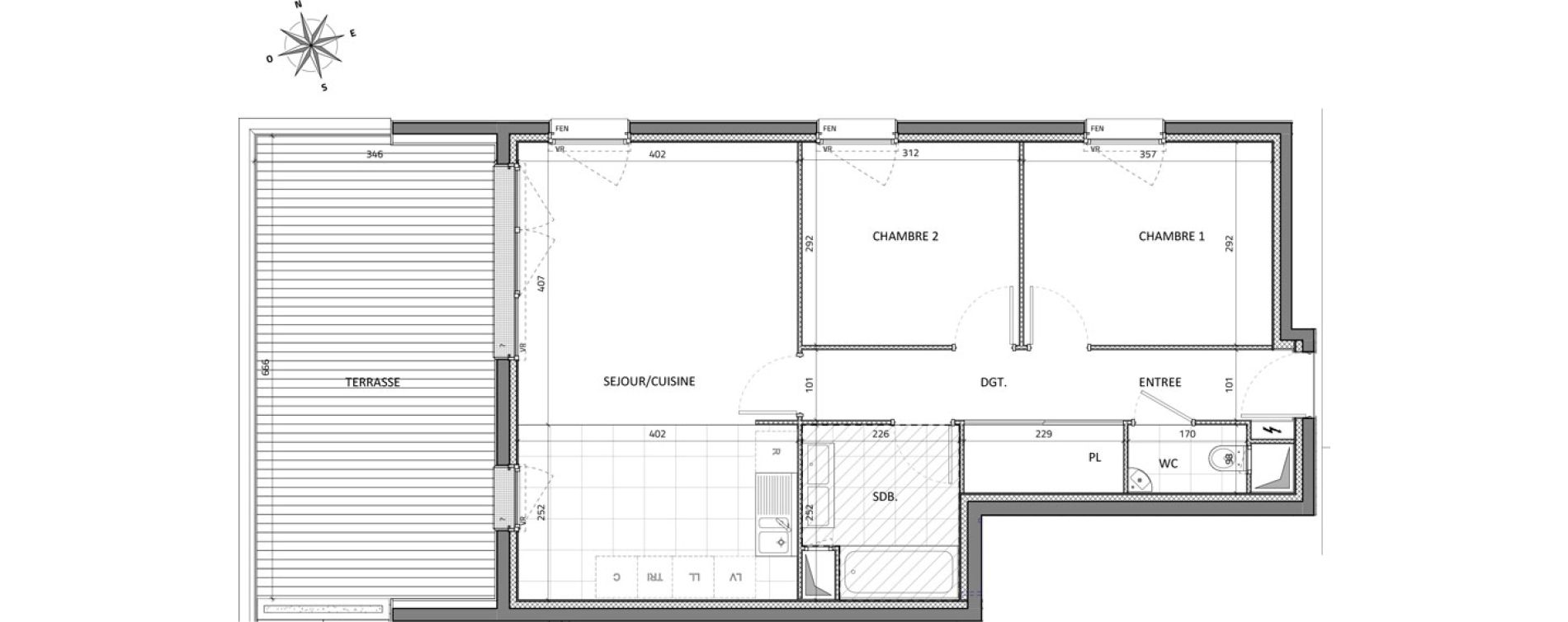 Appartement T3 de 62,48 m2 &agrave; Rueil-Malmaison Buzenval