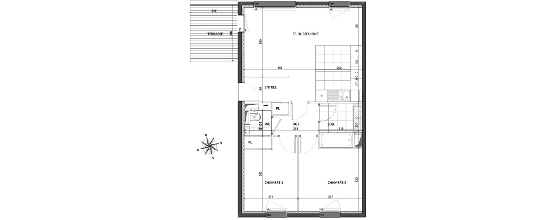 Appartement T3 de 60,43 m2 &agrave; Rueil-Malmaison Buzenval