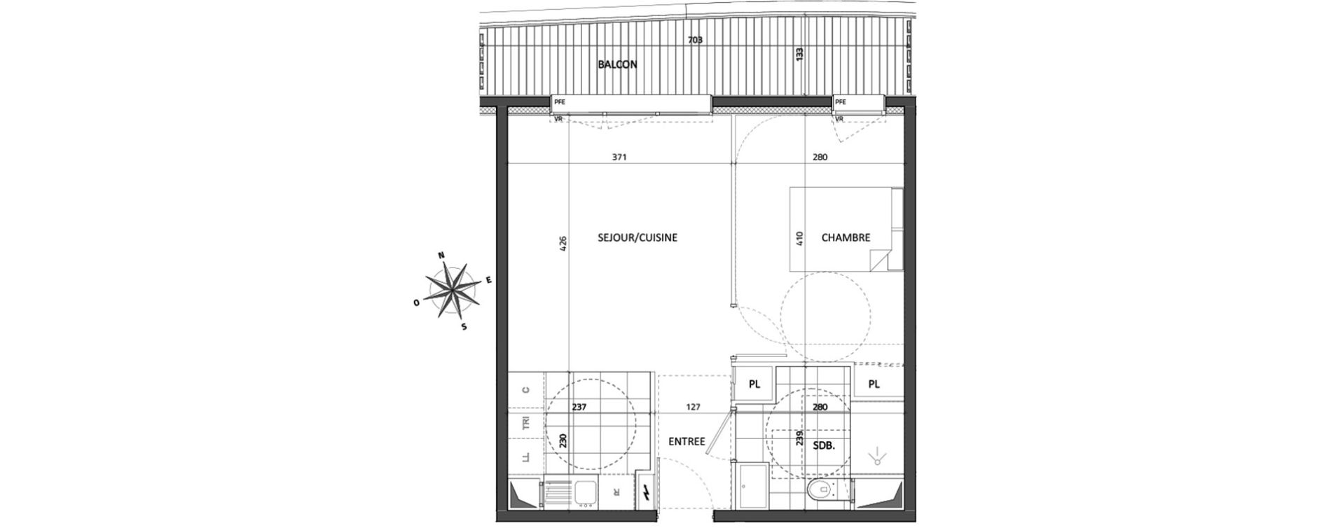 Appartement T2 de 41,19 m2 &agrave; Rueil-Malmaison Buzenval