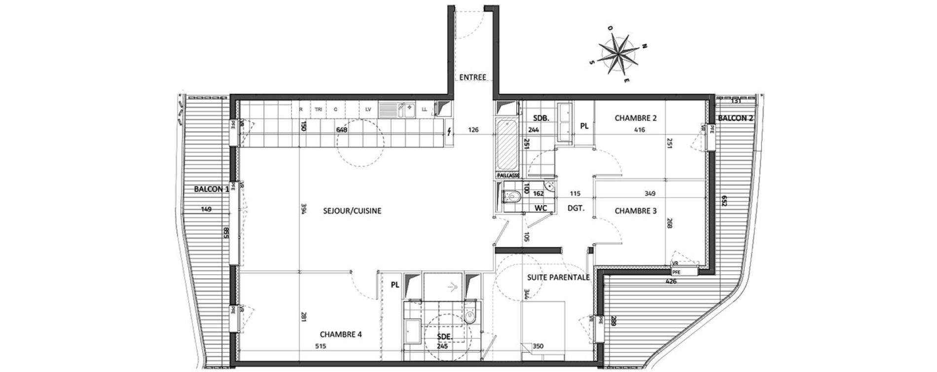 Appartement T5 de 110,31 m2 &agrave; Rueil-Malmaison Buzenval
