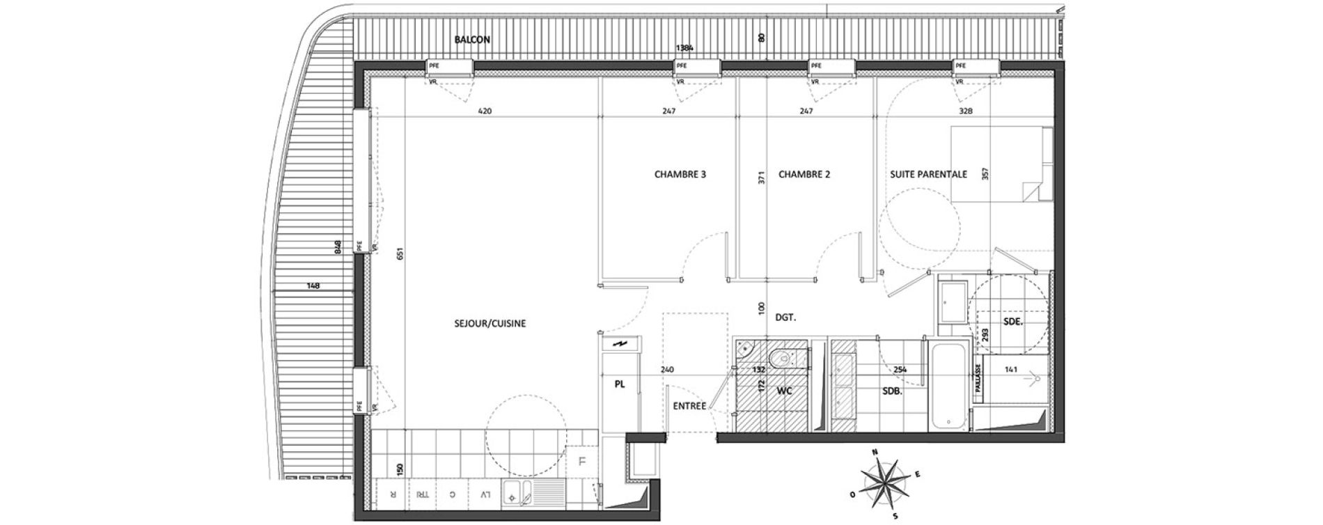 Appartement T4 de 84,72 m2 &agrave; Rueil-Malmaison Buzenval