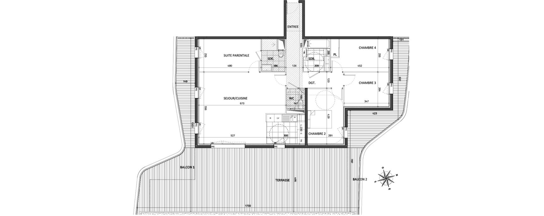 Appartement T5 de 109,26 m2 &agrave; Rueil-Malmaison Buzenval