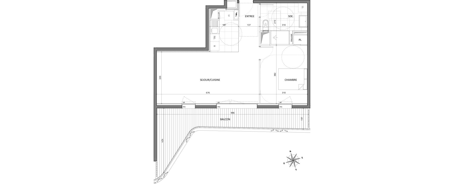 Appartement T2 de 51,24 m2 &agrave; Rueil-Malmaison Buzenval