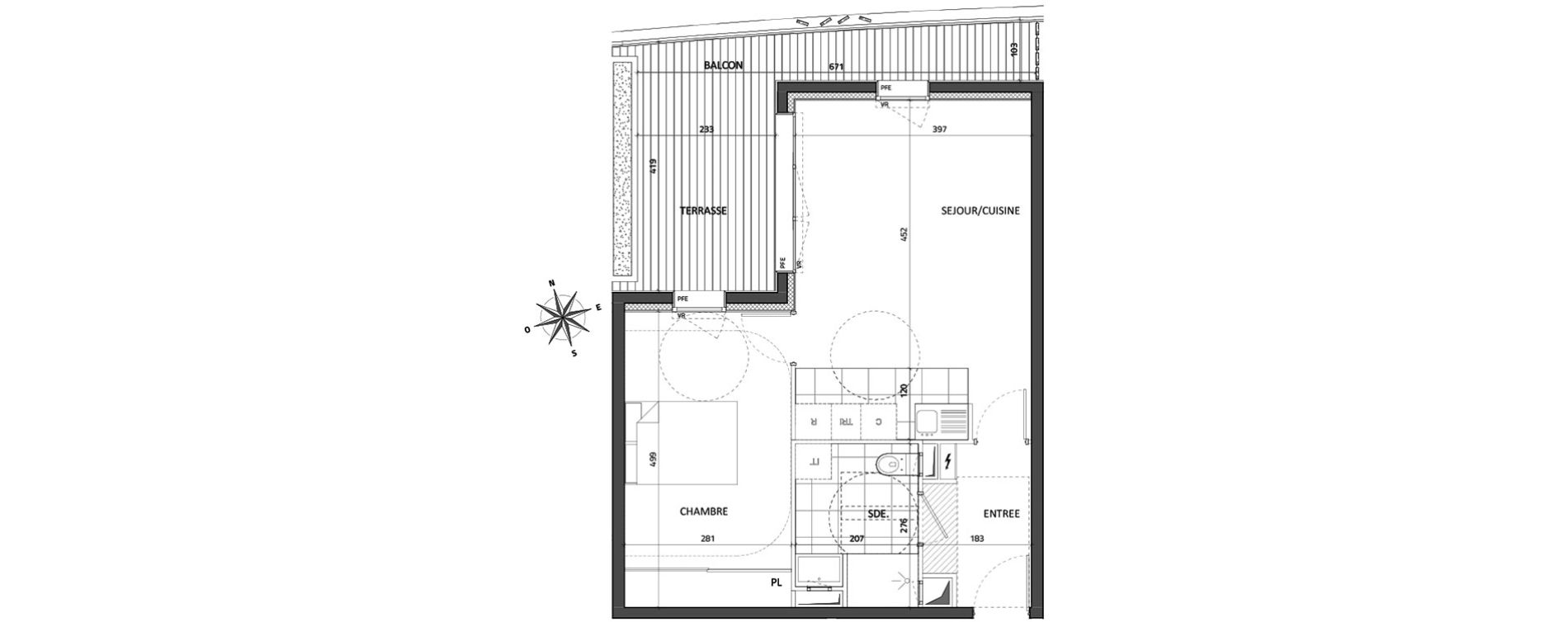 Appartement T2 de 46,40 m2 &agrave; Rueil-Malmaison Buzenval