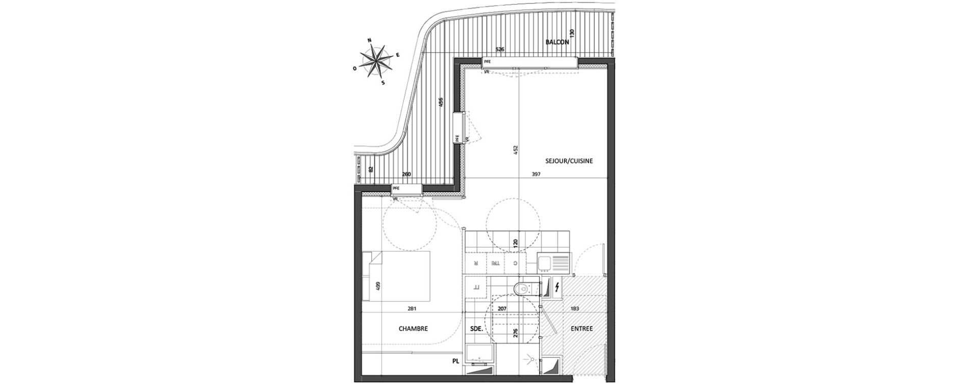 Appartement T2 de 46,40 m2 &agrave; Rueil-Malmaison Buzenval